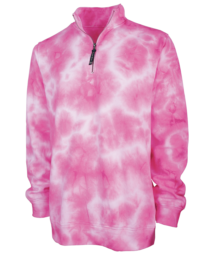 Monograms For Me Pink / XSmall Unisex Tiedye Crosswind Quarter Zip Sweatshirt - 9359T