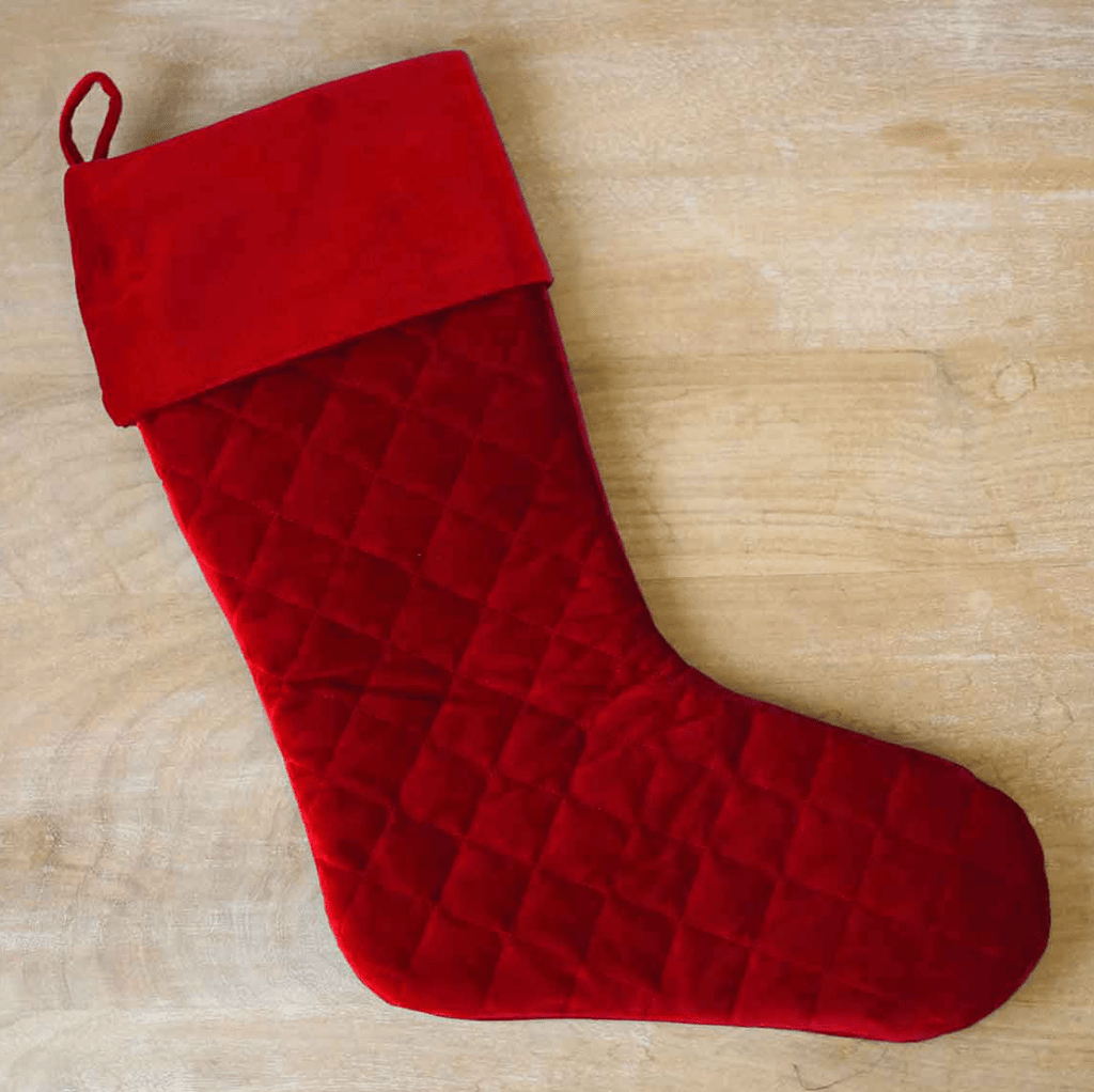Monograms For Me Red Quilted Christmas Stocking