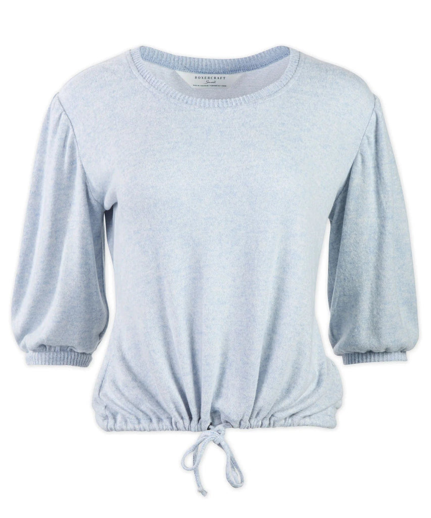 Monograms For Me Sky Blue Heather / Small Cuddle Puff Top