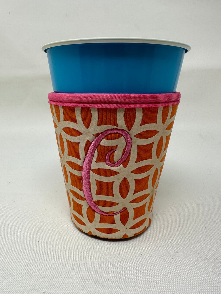 vendor-unknown C - Orange Circles Solo Cup Coozies