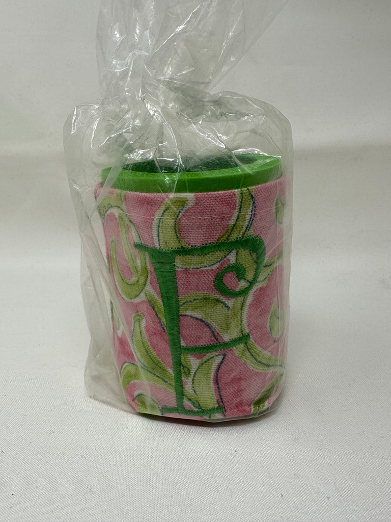 vendor-unknown F - Pink/Green Swirls Insulated Can Coozies