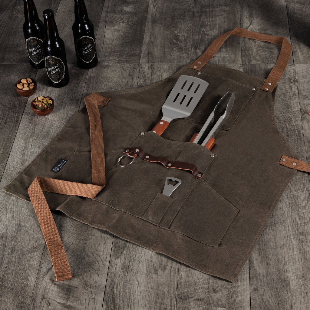 vendor-unknown For the Guys Waxed Canvas BBQ Apron with Tools