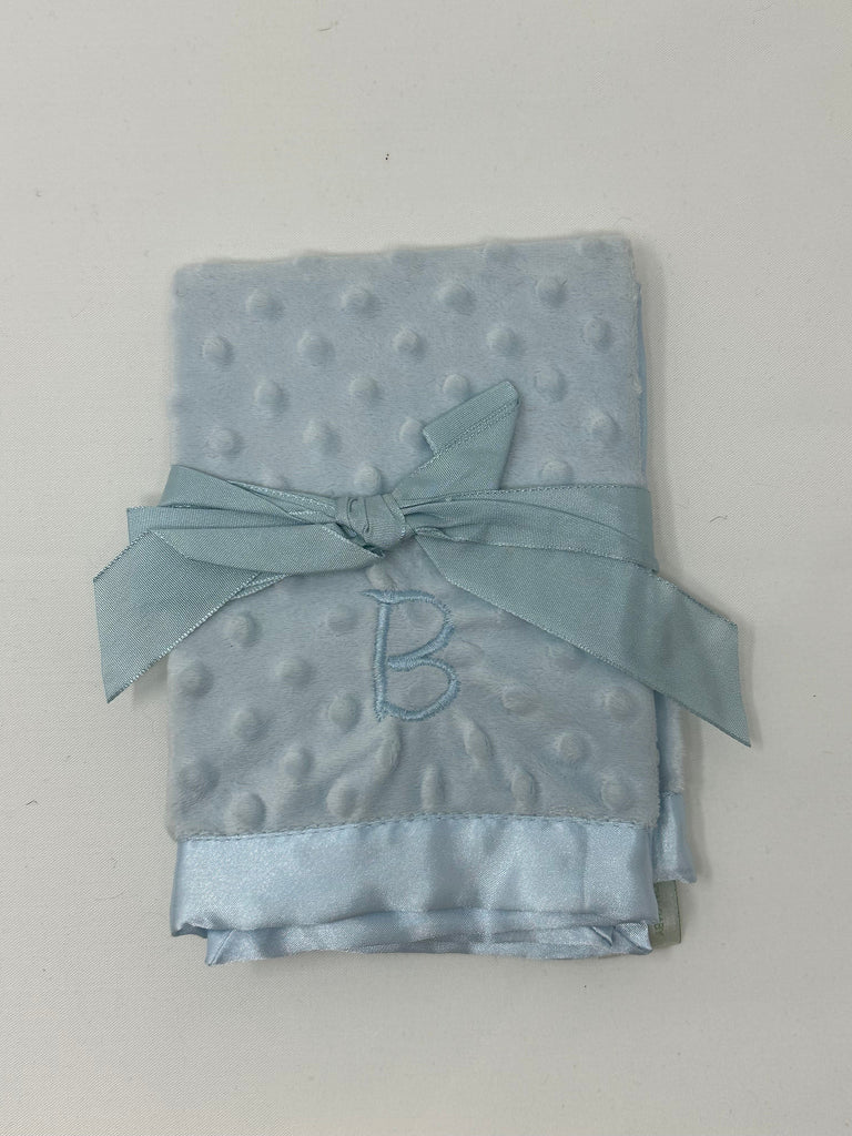 vendor-unknown For the Little Ones Blue / B Single Initial Minky Dot Lovie