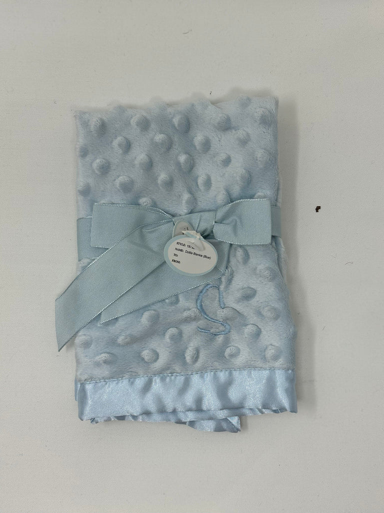 vendor-unknown For the Little Ones Blue / S Single Initial Minky Dot Lovie