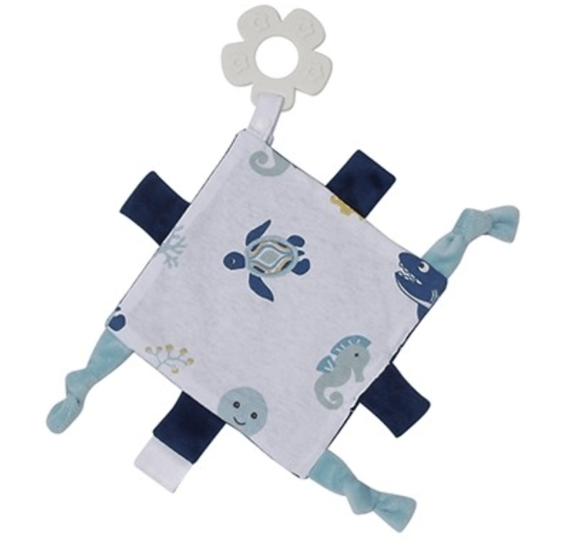 vendor-unknown For the Little Ones Blue Sea Life Crinkle Blankies