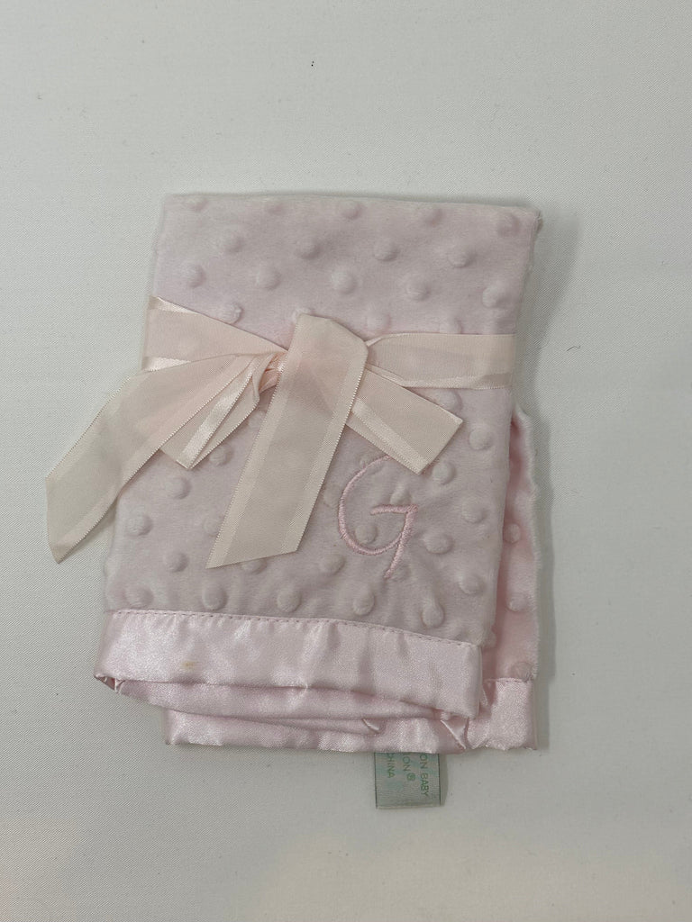 vendor-unknown For the Little Ones Pink / G Single Initial Minky Dot Lovie