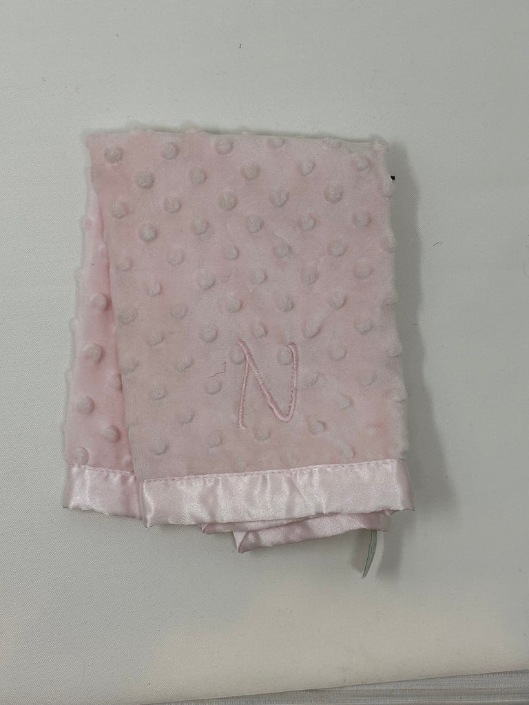 vendor-unknown For the Little Ones Pink / N Single Initial Minky Dot Lovie