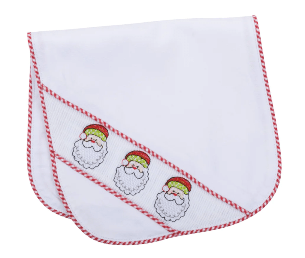 vendor-unknown For the Little Ones Santa Holiday Smocked Burp Cloth