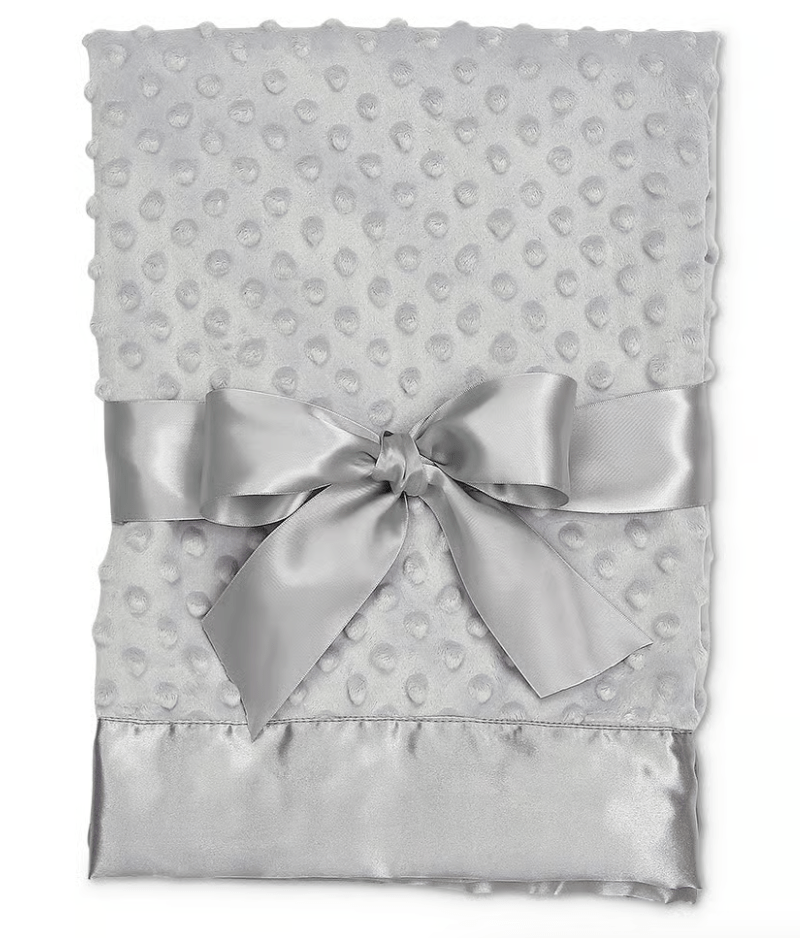 vendor-unknown For the Little Ones Steel Silky Minky Dot Baby Blanket
