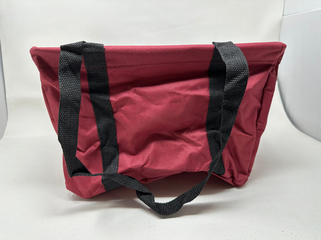 vendor-unknown Home Essentials Maroon with Black Handles Square Crunch Bag
