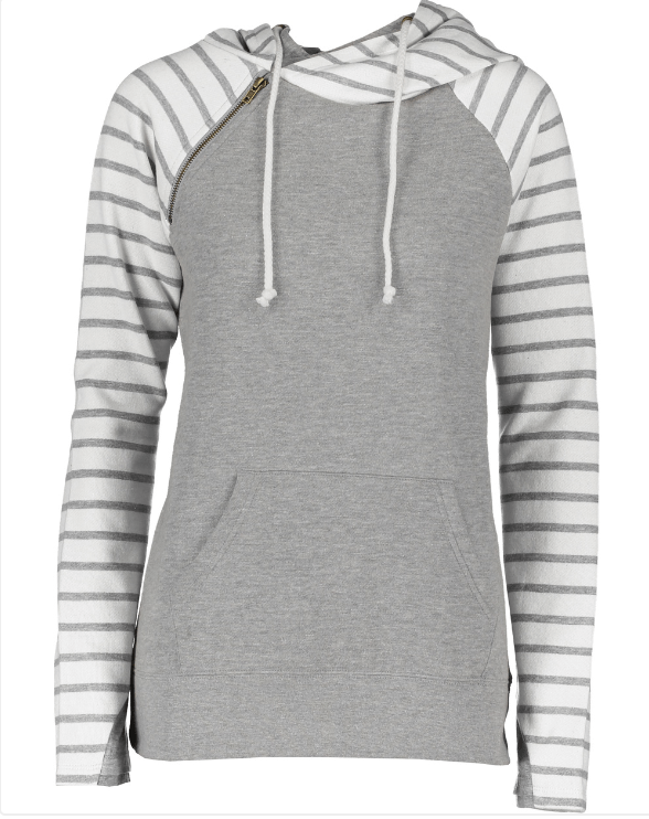 vendor-unknown JUST IN! Gray / Small Double Hooded Pullover Sweater
