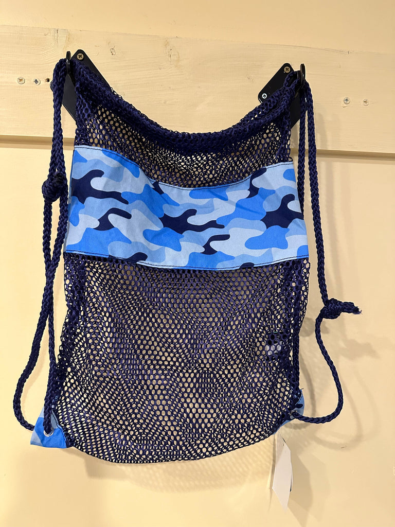 vendor-unknown Off to the Beach Blue Camo Mesh Backpack