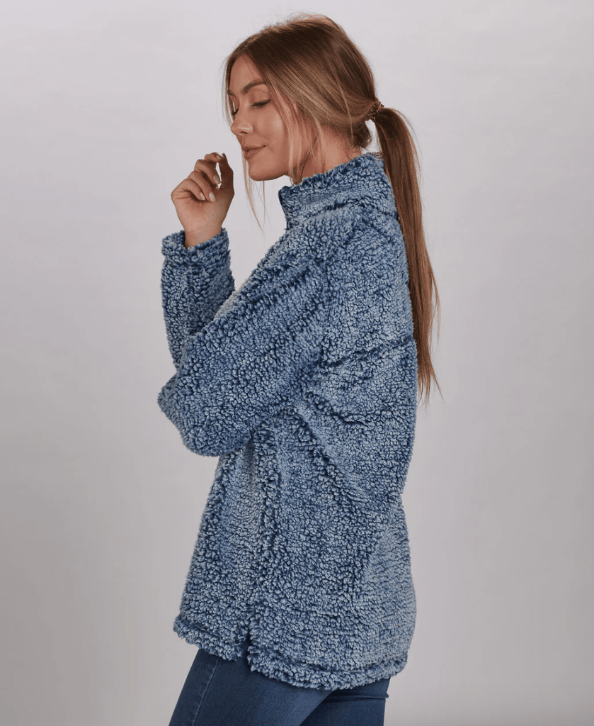 vendor-unknown Outerwear Ladies Quarter Zip Pullover Sherpa