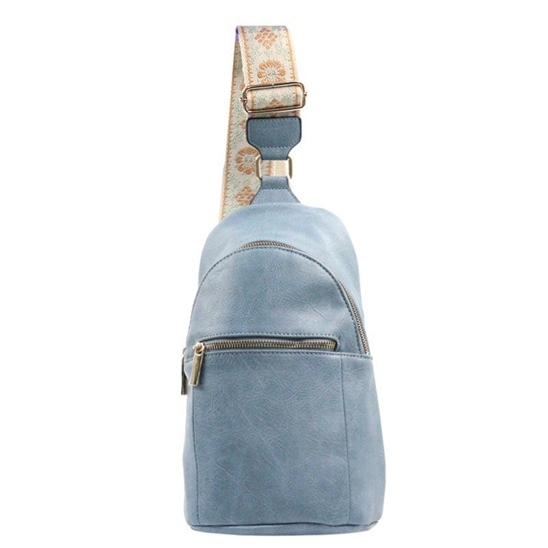 vendor-unknown PURSE-A-PALOOZA Blue Guitar Strap Crossbody Bag