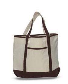 vendor-unknown Purses Brown Large Lightweight Canvas Open Tote