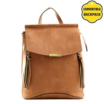 vendor-unknown Purses Camel Convertible Backpack