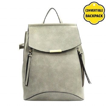 vendor-unknown Purses Grey Convertible Backpack