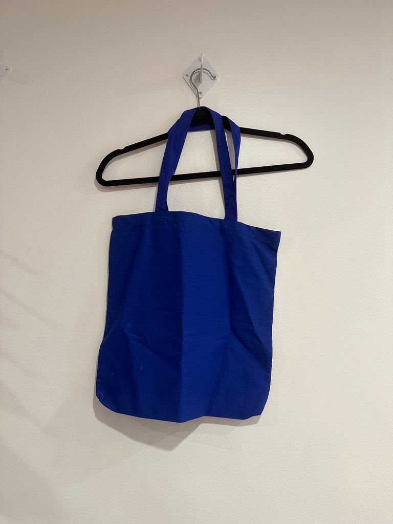 vendor-unknown Purses Royal Blue Canvas Library Tote