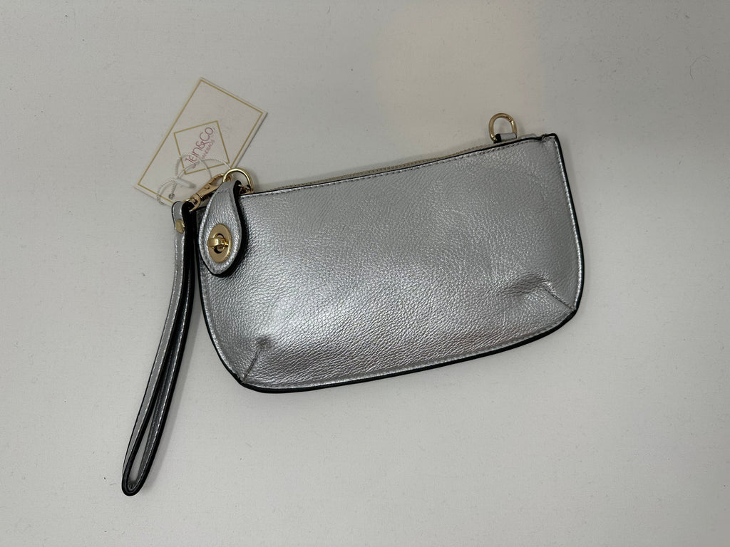 vendor-unknown Purses Silver Convertible Clutch