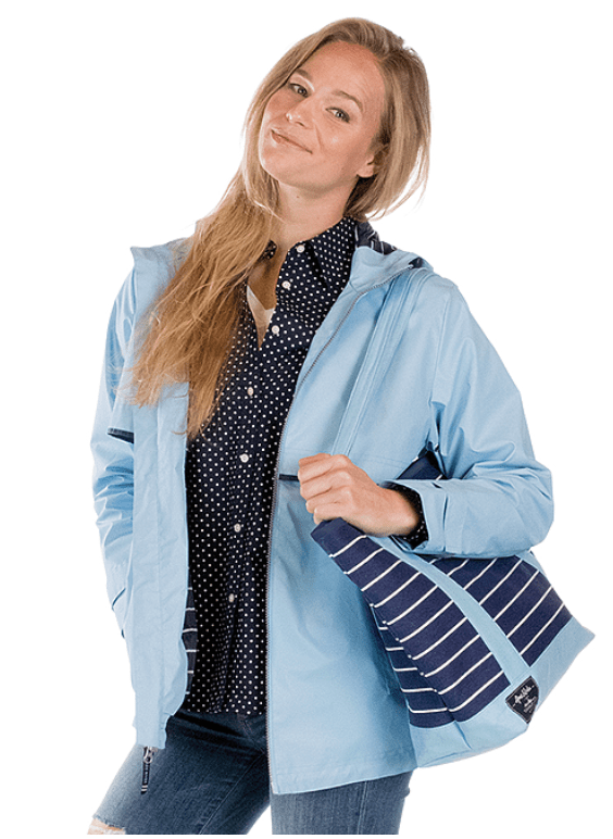 vendor-unknown Rain Jackets Sky Blue / XSmall Women's New Englander Rain Jacket with Printed Lining