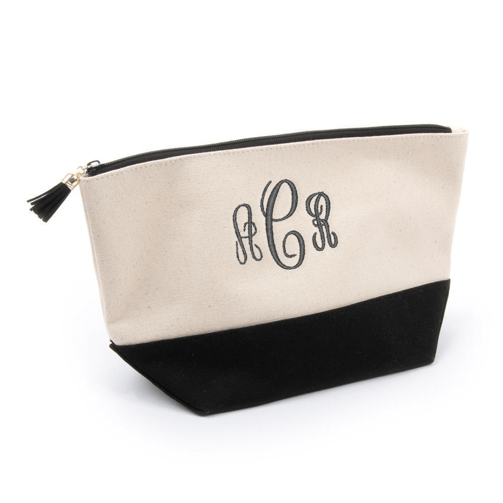 Monograms For Me Black Canvas Cosmetic Pouch