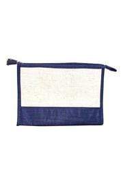 Monograms For Me College Bound Navy Monogrammed Linen Cosmetic Pouch - Navy