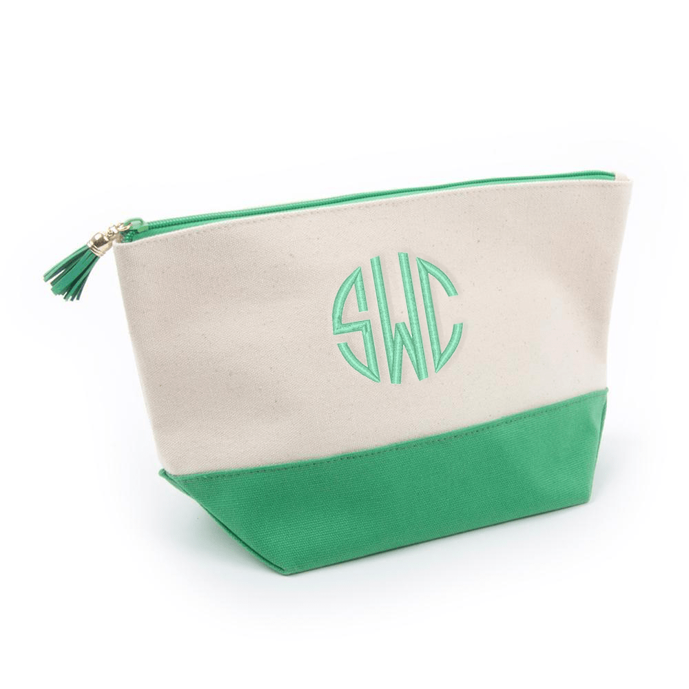 Monograms For Me Green Canvas Cosmetic Pouch