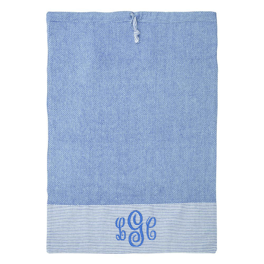 Monograms For Me Navy Striped Laundry Bag