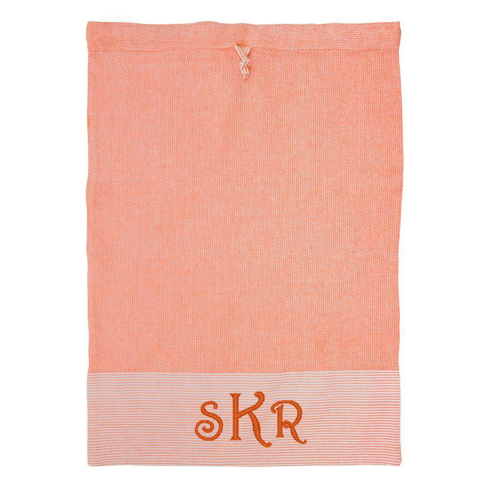 Monograms For Me Orange Striped Laundry Bag