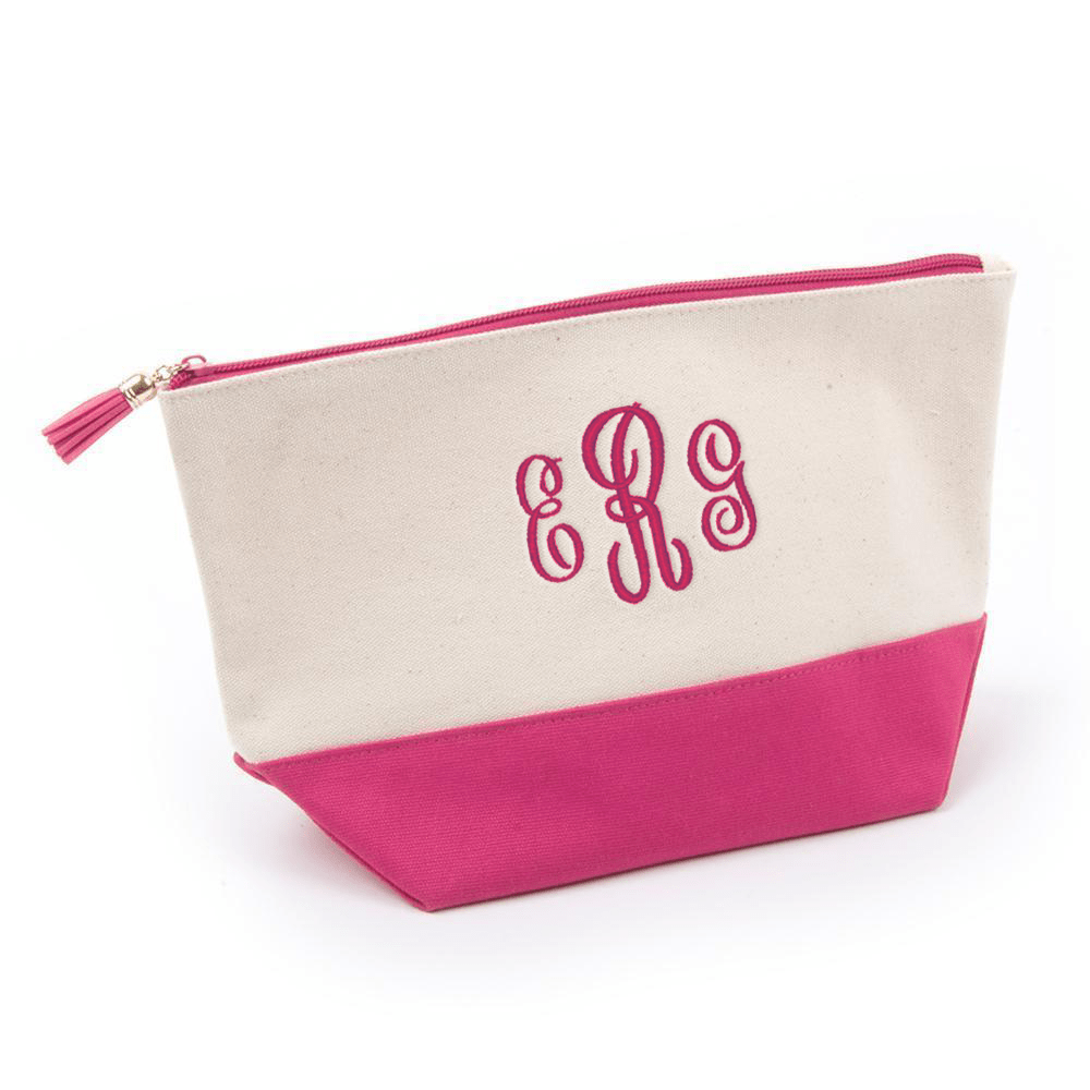 Monograms For Me Pink Canvas Cosmetic Pouch