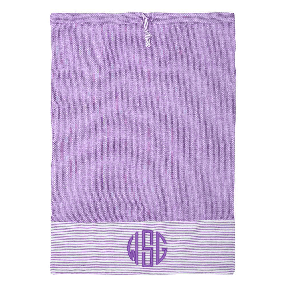 Monograms For Me Purple Striped Laundry Bag
