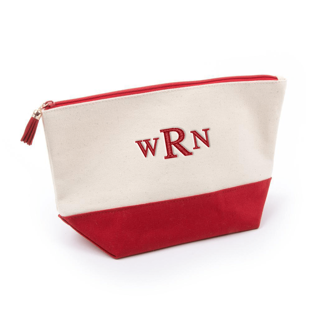 Monograms For Me Red Canvas Cosmetic Pouch