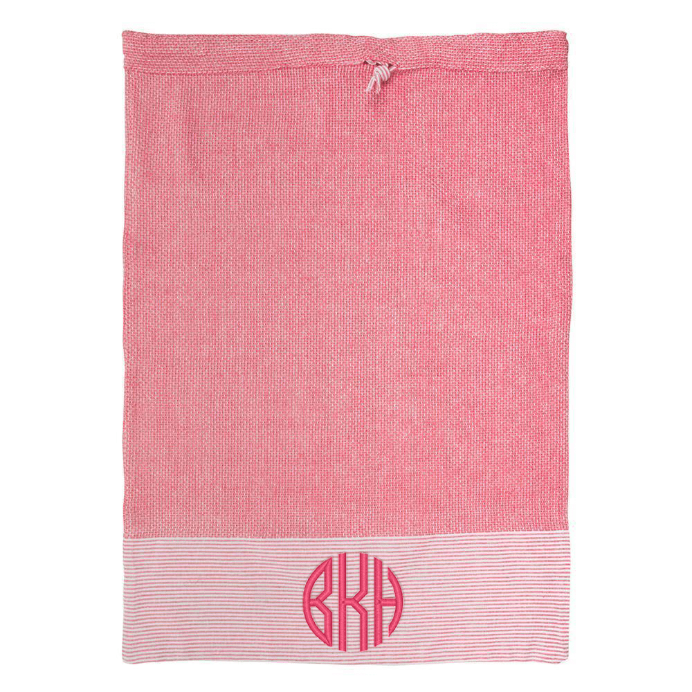 Monograms For Me Red Striped Laundry Bag