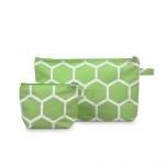 vendor-unknown College Bound Green Monogrammed Honeycomb Cosmetic Bag Set