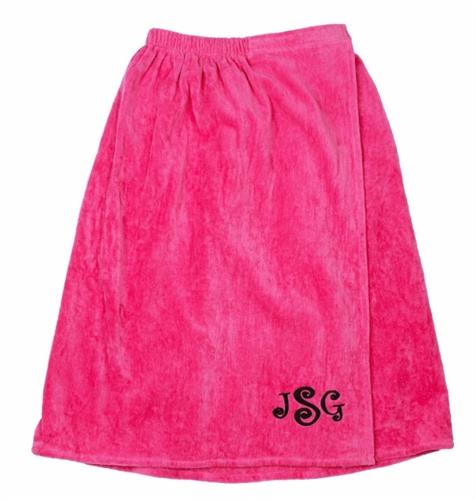 vendor-unknown College Bound Hot Pink Monogrammed Terry Spa Wrap - Available in 12 colors