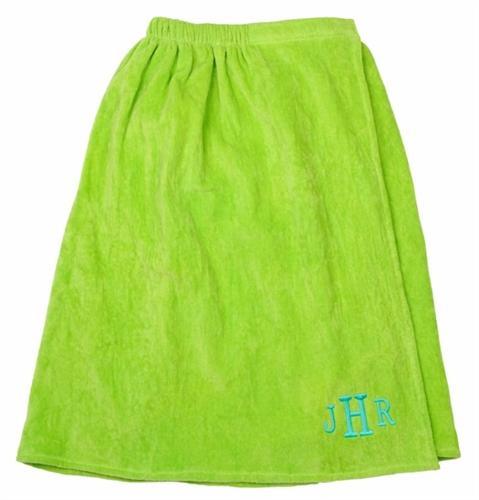 vendor-unknown College Bound Lime Monogrammed Terry Spa Wrap - Available in 12 colors