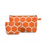 vendor-unknown College Bound Orange Monogrammed Honeycomb Cosmetic Bag Set