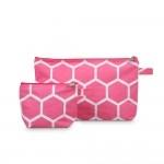 vendor-unknown College Bound Pink Monogrammed Honeycomb Cosmetic Bag Set