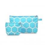 vendor-unknown College Bound Turquoise Monogrammed Honeycomb Cosmetic Bag Set