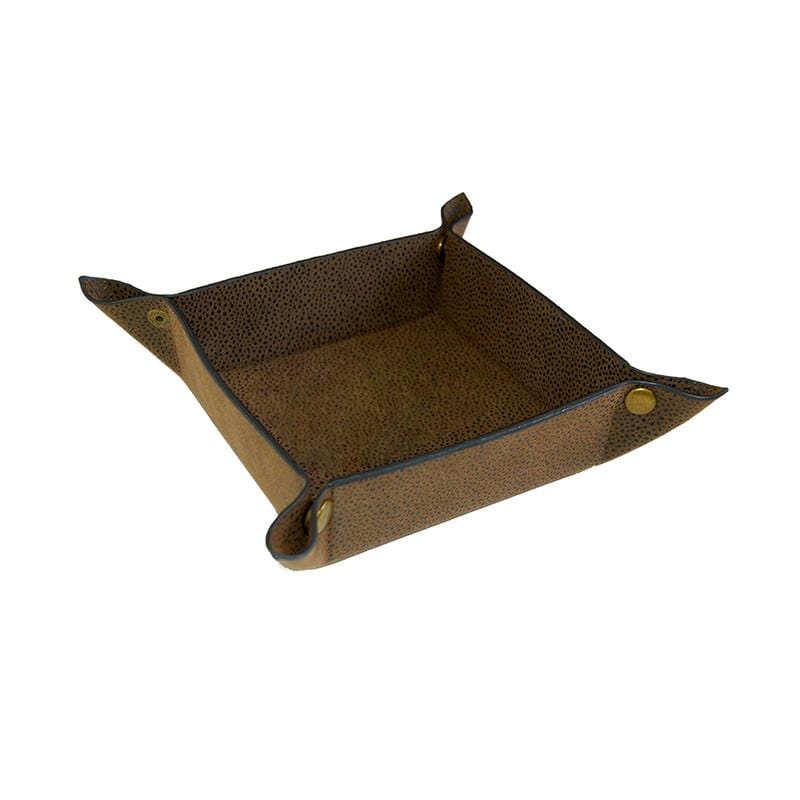 vendor-unknown For the Guys Brown Monogrammed Faux Leather Valet Tray