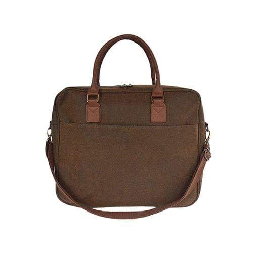 vendor-unknown For the Guys Brown Monogrammed Scotch Grain Computer Bag/Briefcase
