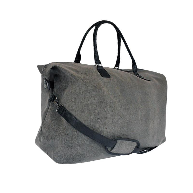 vendor-unknown For the Guys Gray Monogrammed Scotch Grain Duffel