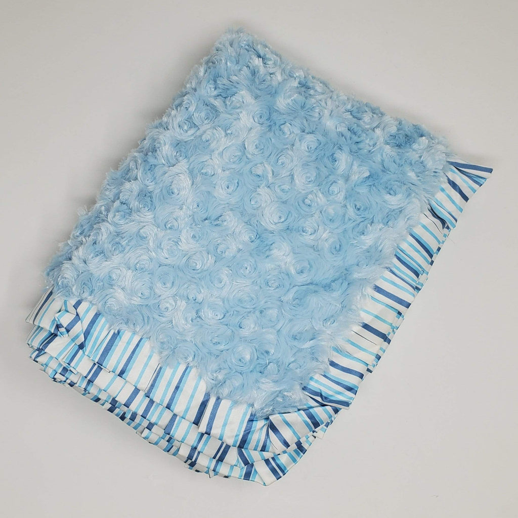 vendor-unknown For the Little Ones Blue Monogrammed Fuzzy Baby Blanket