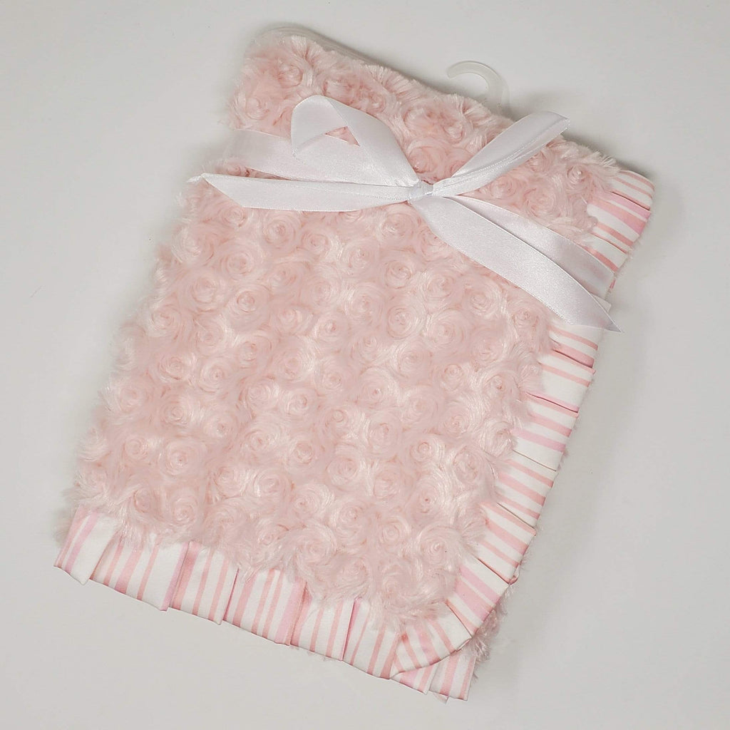 vendor-unknown For the Little Ones Pink Monogrammed Fuzzy Baby Blanket
