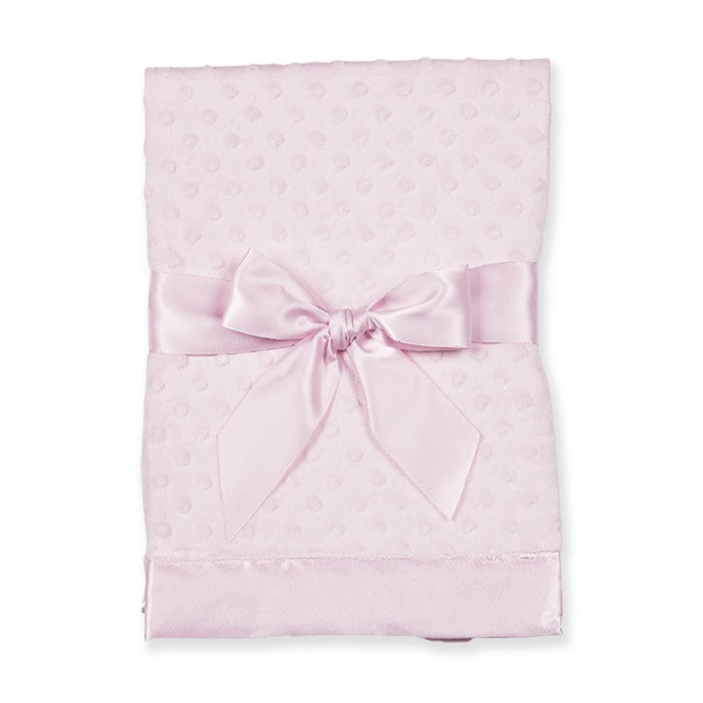 vendor-unknown For the Little Ones Pink Monogrammed Silky Minky Dot Baby Blanket