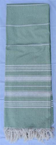 vendor-unknown Fun4Summer Monogrammed Turkish Towel - Green Stripe