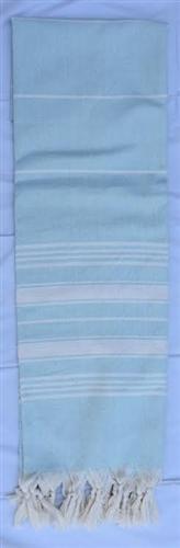vendor-unknown Fun4Summer Monogrammed Turkish Towel - Light Blue Stripe