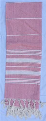 vendor-unknown Fun4Summer Monogrammed Turkish Towel - Medium Pink Stripe