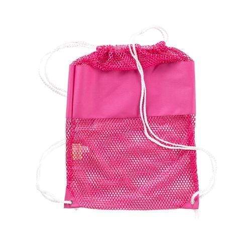 vendor-unknown Off to the Beach Pink Monogrammed Mesh Backpack
