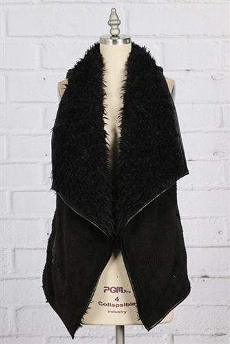 vendor-unknown Outerwear Black / Small Monogrammed Fuzzy Vest